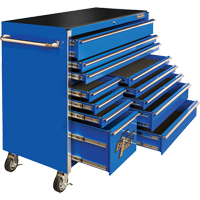Armoire roulante pour outils série RX, 12 tiroirs, 55" la x 25" p x 46" h, Bleu TEQ501 | Pronet Distribution