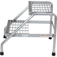 Aluminum Step Stand, 2 Step(s), 22-13/16" W x 24-9/16" L x 20" H, 500 lbs. Capacity VD457 | Pronet Distribution