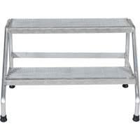 Aluminum Step Stand, 2 Step(s), 32-13/16" W x 24-9/16" L x 20" H, 500 lbs. Capacity VD458 | Pronet Distribution