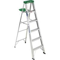 Step Ladder with Pail Shelf, 6', Aluminum, 225 lbs. Capacity, Type 2 VD565 | Pronet Distribution