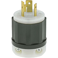 2-Pole 3-Wire Grounding Locking Plug, Nylon, 20 Amps, 250 V, L6-20P XA878 | Pronet Distribution