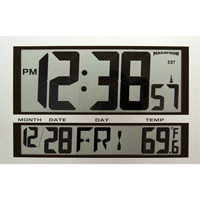 Horloge géante, Numérique, À piles, 16,5" la x 1,7" p x 11" h, Argent XD075 | Pronet Distribution