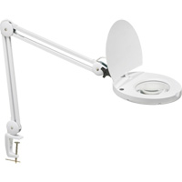 Lampe loupe DEL avec support en A, Dioptrie 3, Ampoule DEL, Bras de 47", Pinces serre-joints, Blanc XH199 | Pronet Distribution