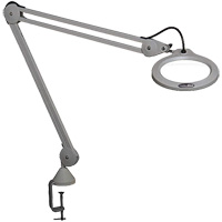 Lampe grossissante, Dioptrie 5, Ampoule DEL, Bras de 45", Pinces serre-joints, Gris XI484 | Pronet Distribution