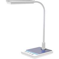 Lampe de bureau à col de cygne avec chargeur USB, 8 W, DEL, Col 15", Blanc XI753 | Pronet Distribution