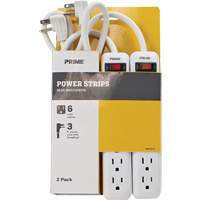Power Strip 2-Pack, 6 Outlet(s), 3', 15 A, 1875 W, 125 V XJ239 | Pronet Distribution